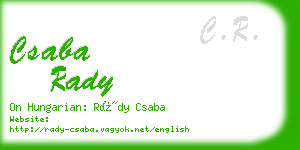 csaba rady business card